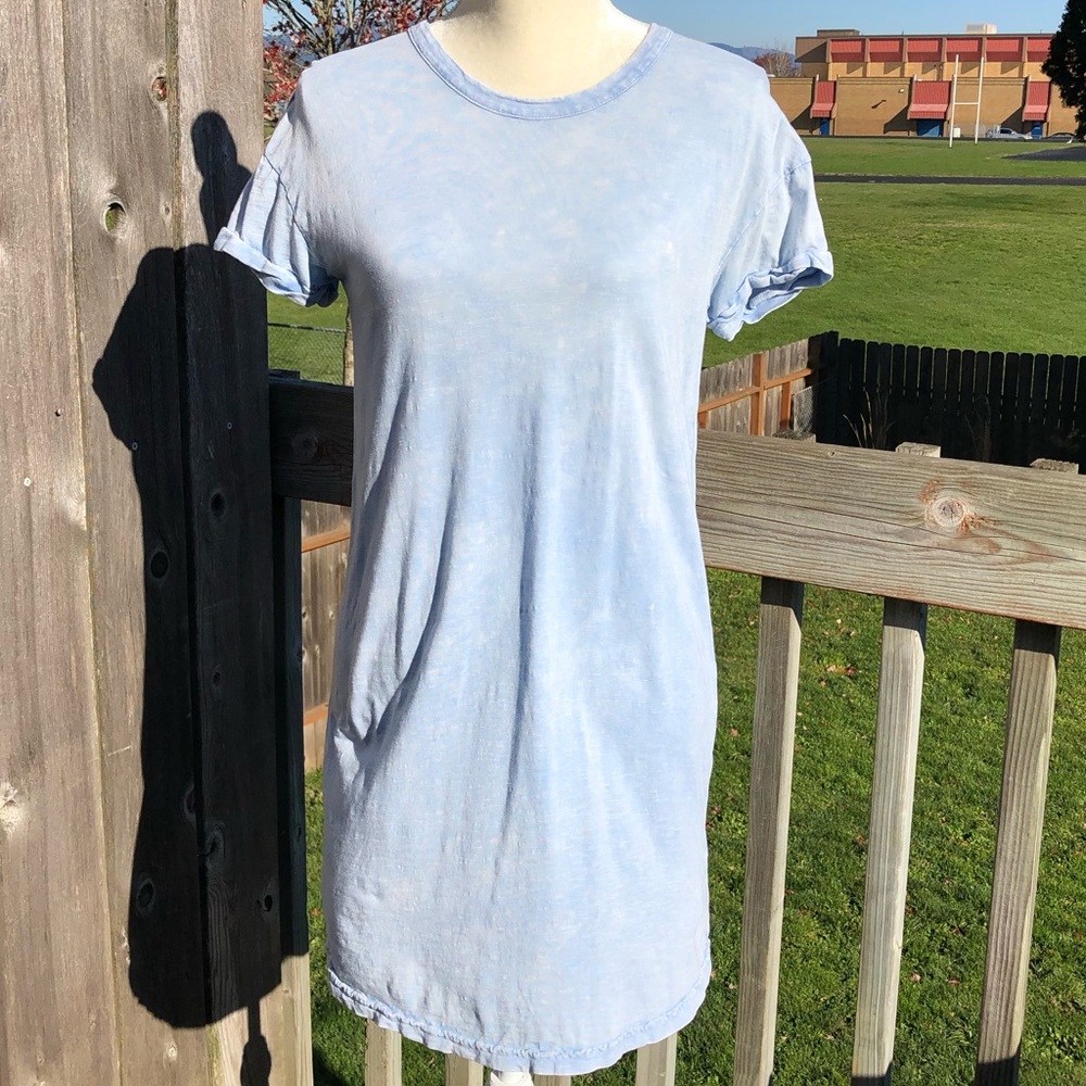 RVCA Chambray Blue Knit Dress w/ Keyhole Back Sz S